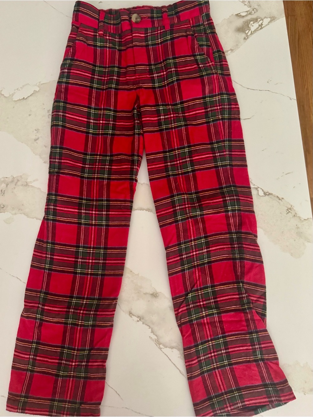 The Beaufort Bonnet Company Red Plaid Kids Pants Excellent Condition Size 8